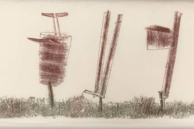 Harry Bertoia Framed Monoprint on Rice Paper