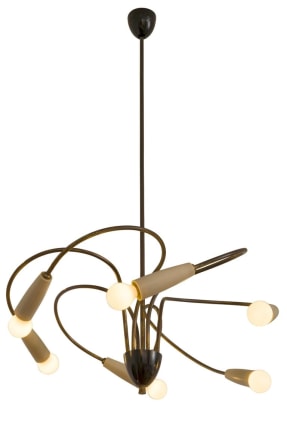 Mid-Century Six Arm Chandelier