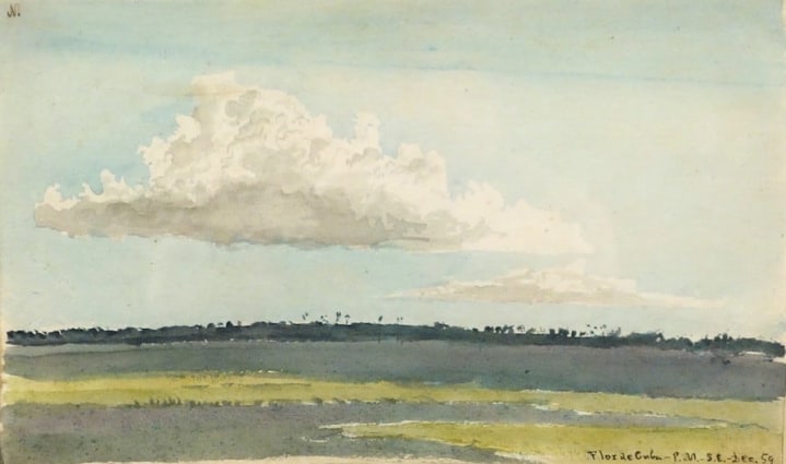 Charles DeWolf Brownell  (1822 - 1909) Flor de Cuba  1859 Watercolor on Paper H 5.25&rdquo; x W 8.5&rdquo; Inscribed Lower Right &ndash; &ldquo;Flora de Cuba - P.M. - S.E. &ndash; Dec. 59&rdquo; Price Upon Request