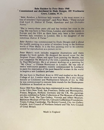 Peter Blake, Babe Rainbow, 1968/1969