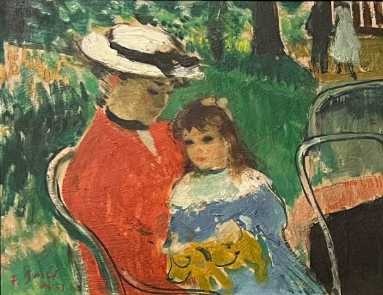 Fran&ccedil;ois Gall, Eug&eacute;nie et Marie-Lize enfants dans un parc, c. 1948-49