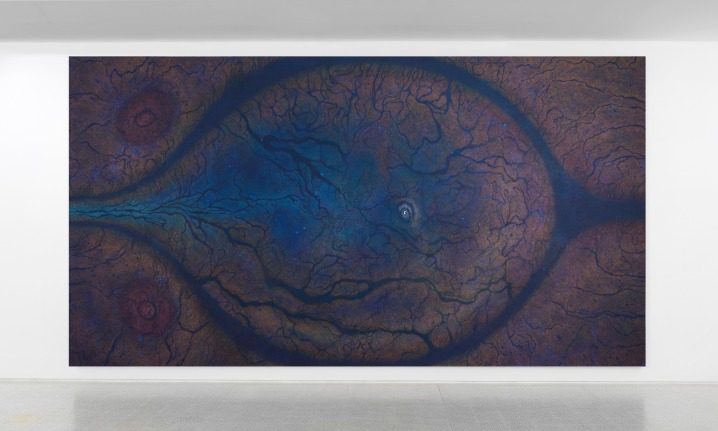 Luisa Rabbia "Birth", 2017, colored pencil, acrylic and fingerprints on canvas,