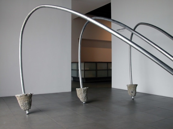 Installation of Ruben Ochoa, three the hard way, 2009 at Peter Blum Chelsea.