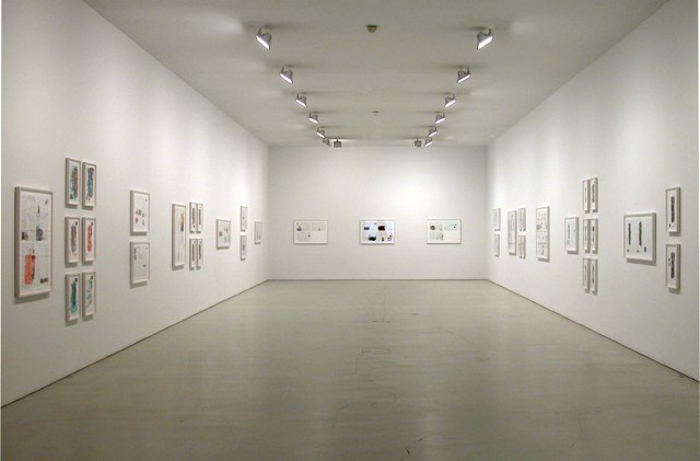 Installation view of David Reed, Works on Paper, 2010 at Peter Blum SoHo.