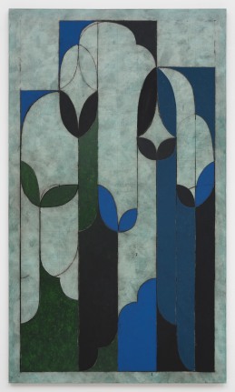 Kamrooz Aram Untitled 2, 2021 oil, oil crayon and pencil on linen 96 x 56 x 1 1/2 inches (243.8 x 142.2 x 3.8 cm) (KA21-05)