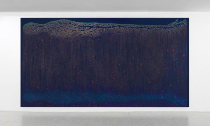Luisa Rabbia "Death", 2017, colored pencil, acrylic and fingerprints on canvas,