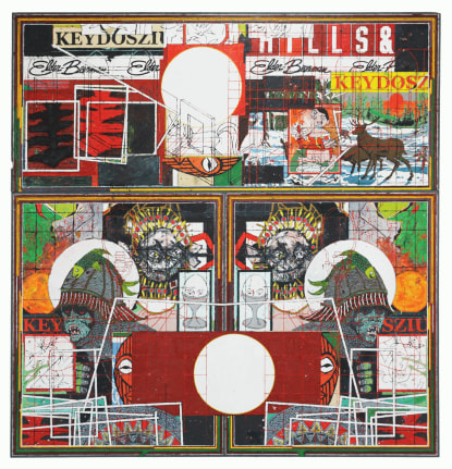Zachary Armstrong "Untitled Large Diptych", 2018 Encaustic and oil on canvas 100 x 96 inches