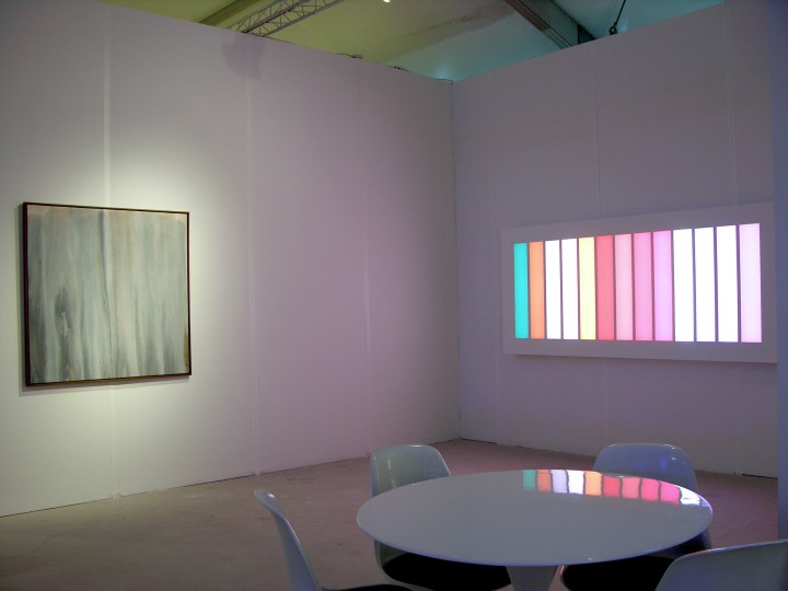 LEO VILLAREAL and HOWARD MEHRING  ABSTRACTION 1958 / 2013  2013. Installation view: booth B21, Art Miami