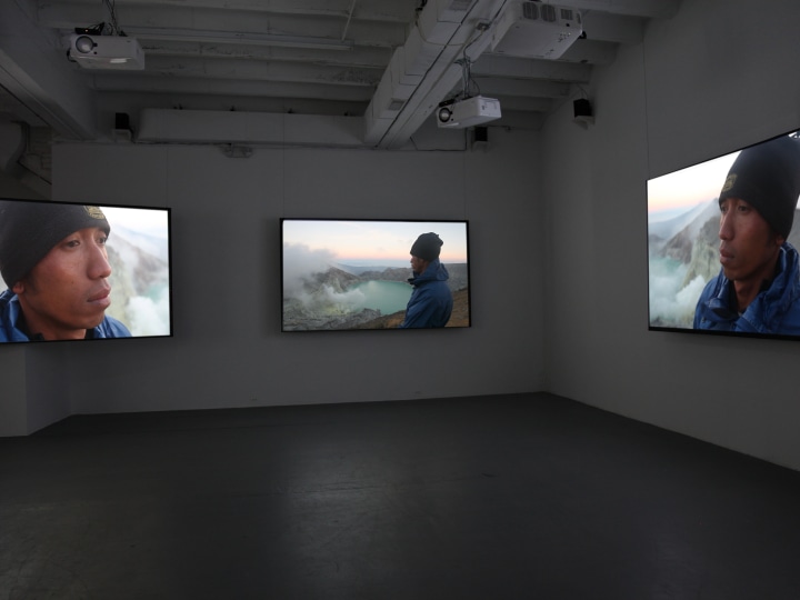 JANET BIGGS A Step on the Sun 2012, 5 channel video installation, run time: 9:22. Installation view: Conner Contemporary Art.