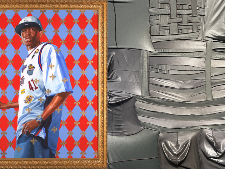 Anthony Olubunmi Akinbola and Kehinde Wiley in We Belong Here: The Gutierrez Collection
