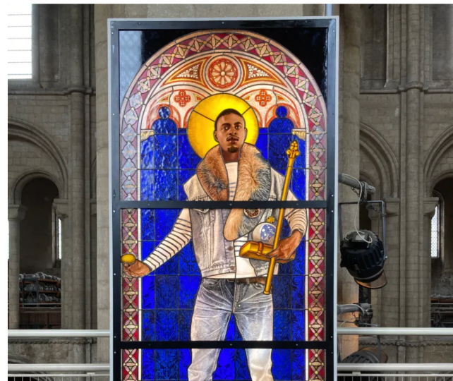 Stained Glass Portrait by Kehinde Wiley Lights Up a UK Cathedral