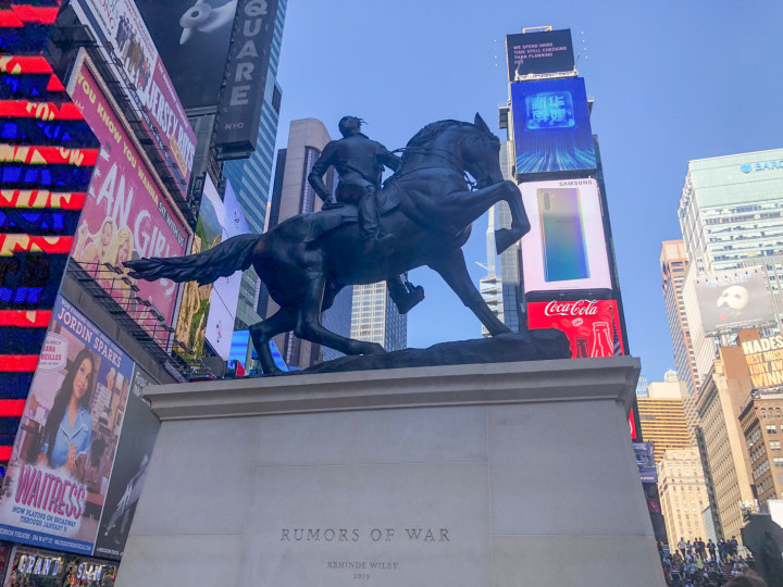 In Times Square, Kehinde Wiley Unveils a Massive Monument to Black Identity