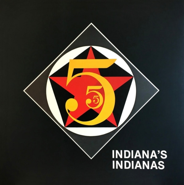 Cover of Indiana’s Indianas exhibition catalogue with a reproduction of the painting The Small Diamond Demuth Five