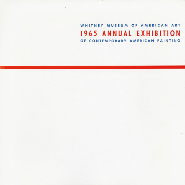 Cover of Whitney 1965 Annual Exhibition of Contemporary American Painting catalogue