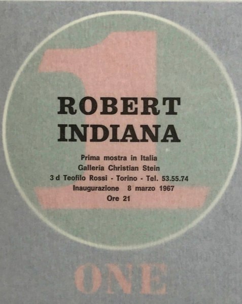 Opening invitation for the Robert Indiana exhibition at the Galleria Christian Stein