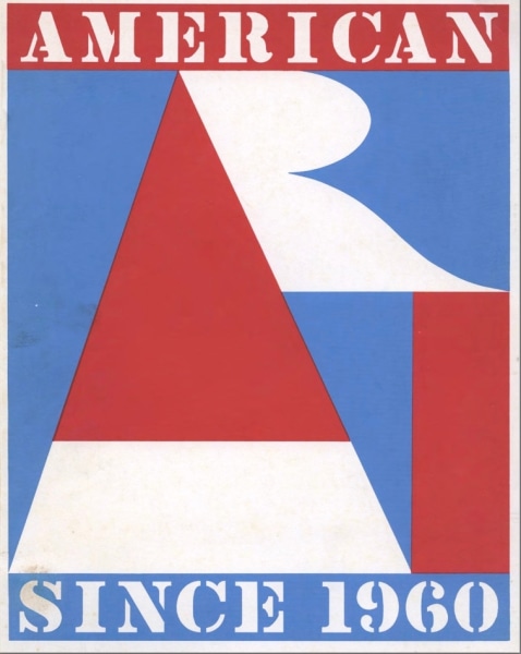 Red, white and blue cover for exhibition catalogue of American Art since 1960