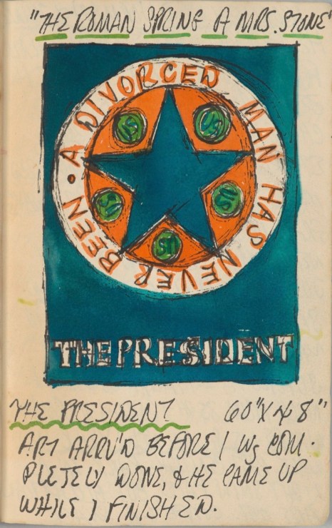 Journal page for December 31, 1961, with a color sketch of A Divorced Man Has Never Been the President