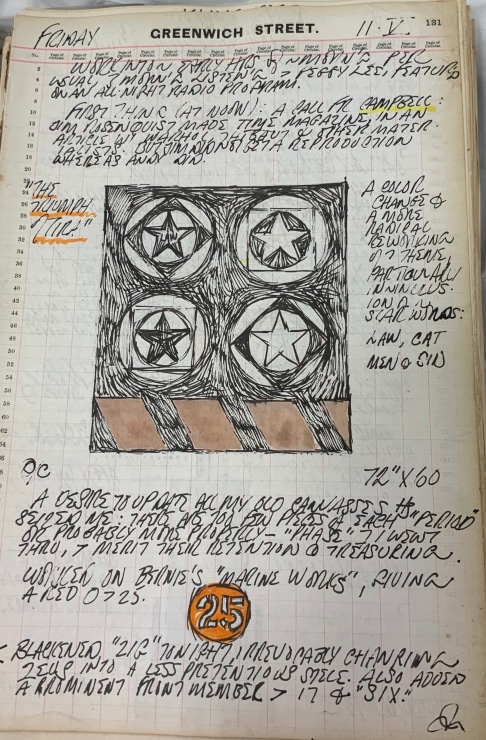 Journal page for May 11, 1962, with a color sketch of the painting The Triumph of Tira