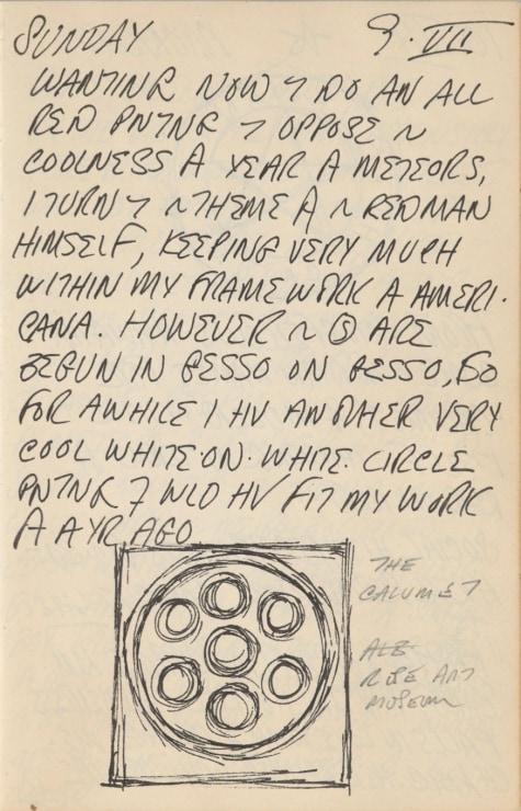 journal page for July 9, 1961, with a black and white sketch of The Calumet