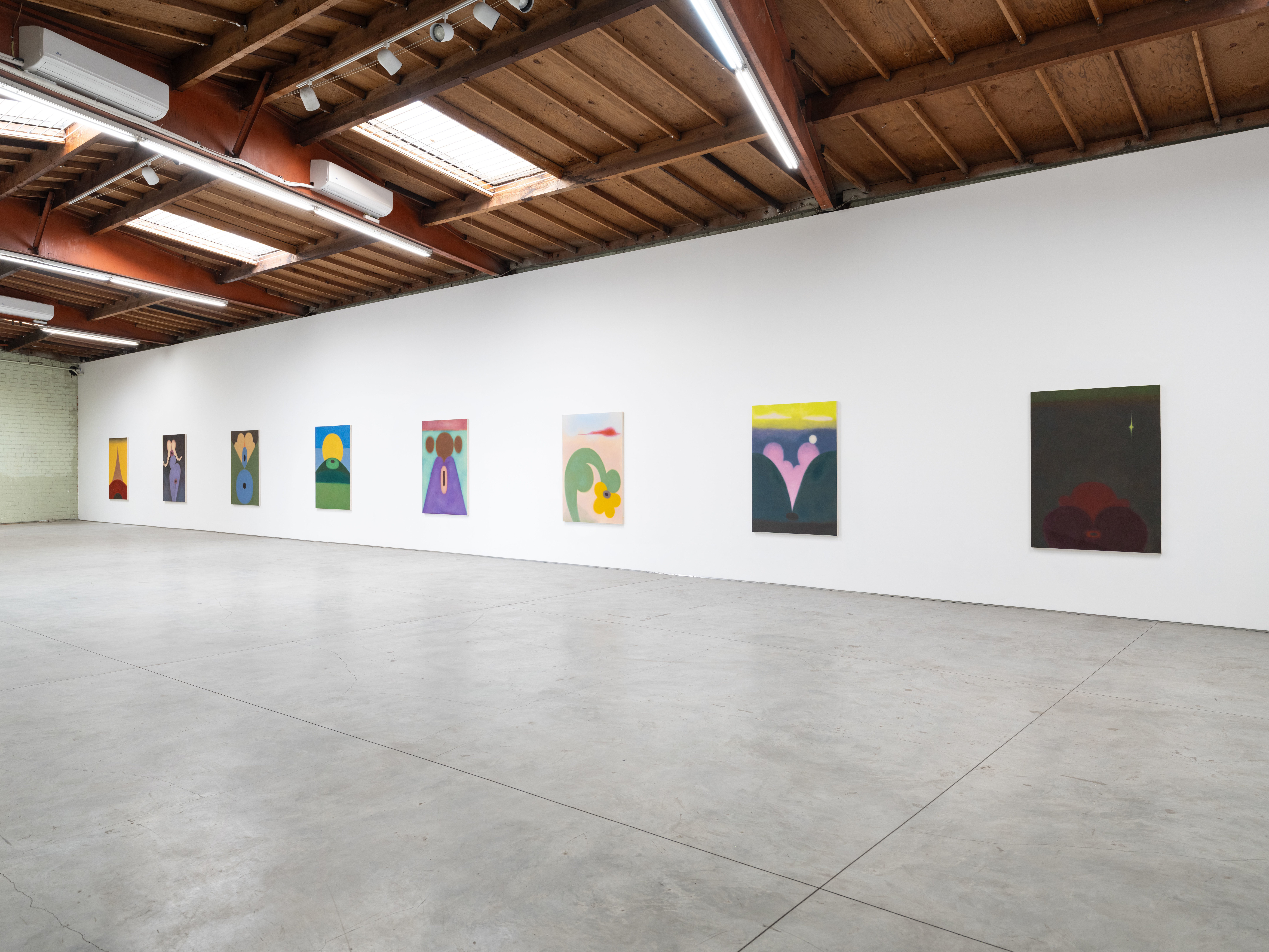 Installation view of Samala Meza’s “This Grass is Green” at Sidecar, 2025.