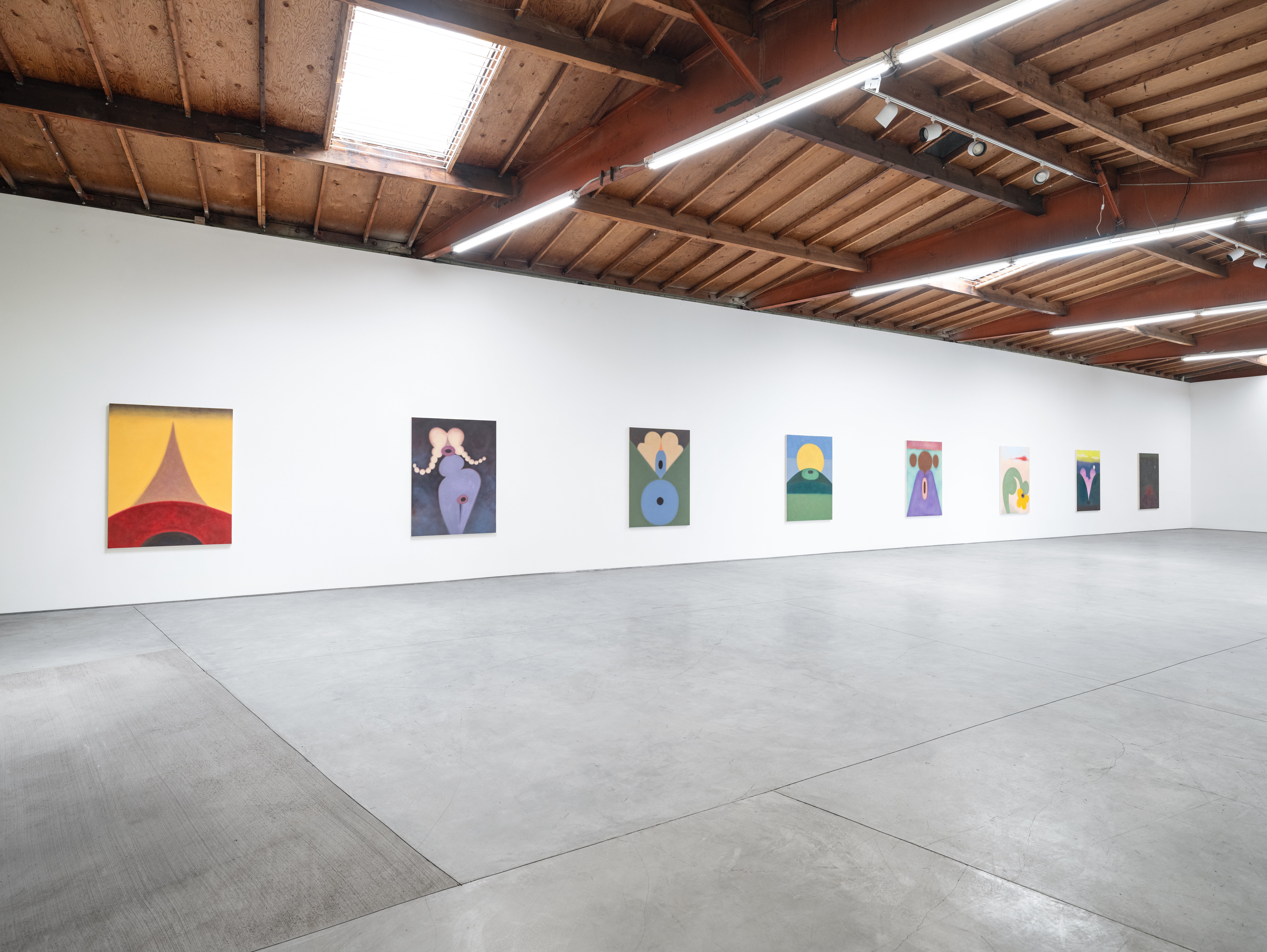 Installation view of Samala Meza’s “This Grass is Green” at Sidecar, 2025.