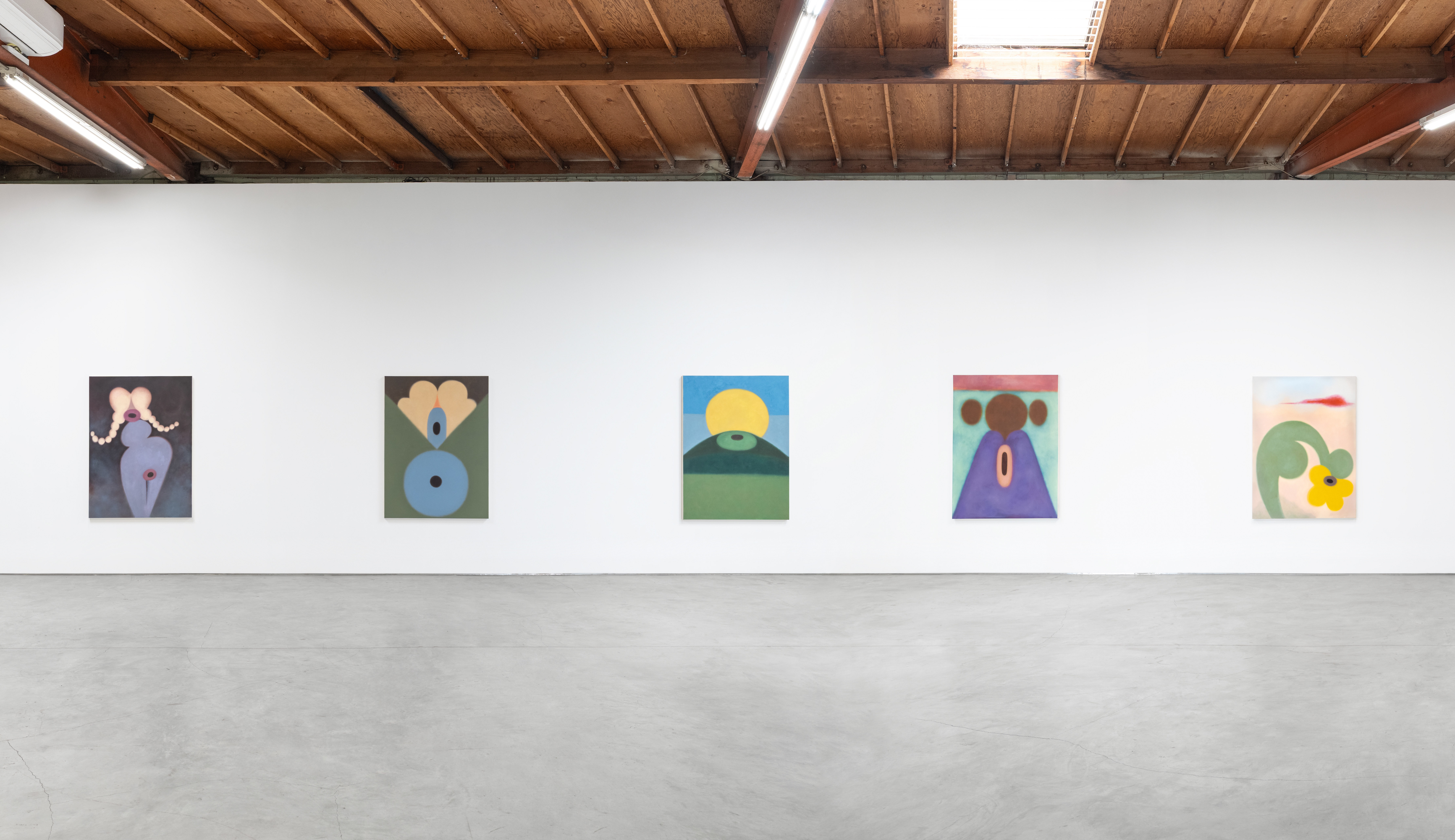 Installation view of Samala Meza’s “This Grass is Green” at Sidecar, 2025.