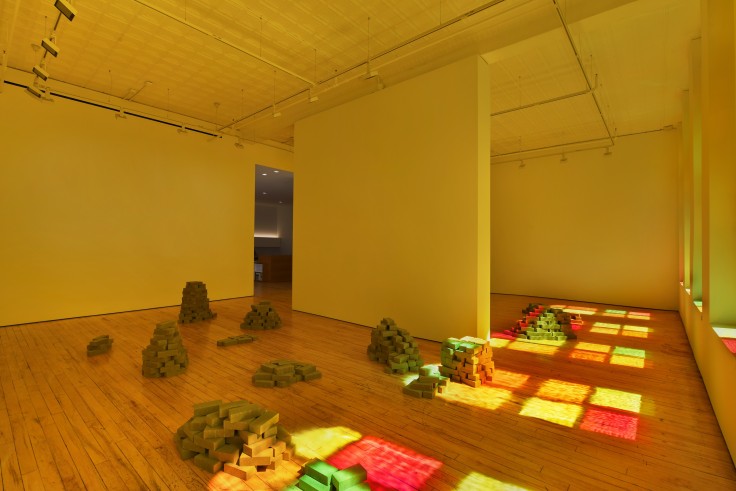Installation view, Spencer Finch,&nbsp;One Hundred Famous Views of New York City (After Hiroshige),&nbsp;James Cohan, New York, NY, September 5 - October 4, 2025