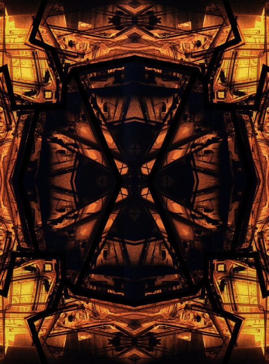 kaleidoscope view in black and yellow