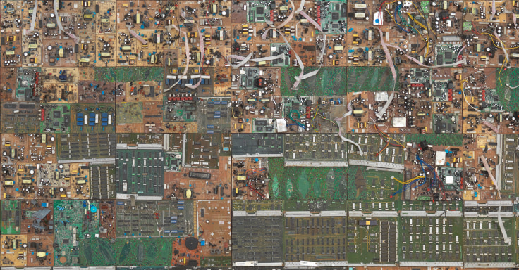 close up of electrical components organized on a panel