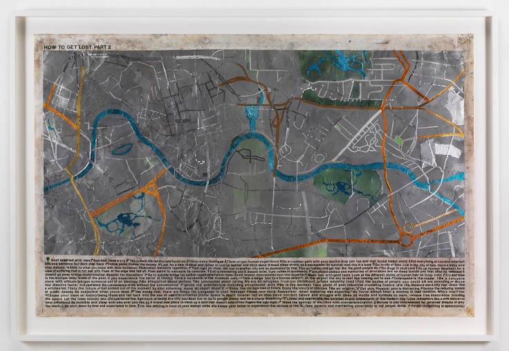 Makeshift map composed of mixed media by SIMON EVANS&trade;.