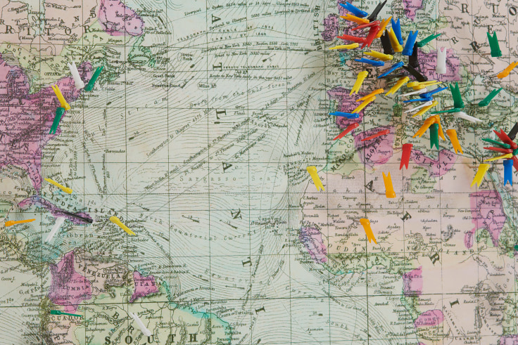 Detail of SPENCER FINCH's In lands I never saw (places in E. D. poems), 2018