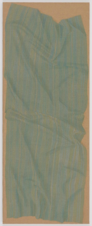 , HELENE APPEL Narrow Light Blue Fabric (4 Meter),&nbsp;2014&nbsp;Watercolor and acrylic on burlap