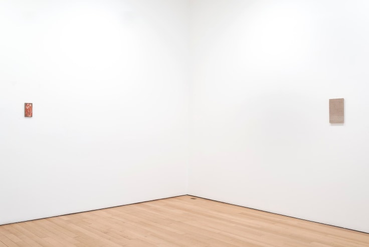 installation view of two small artworks