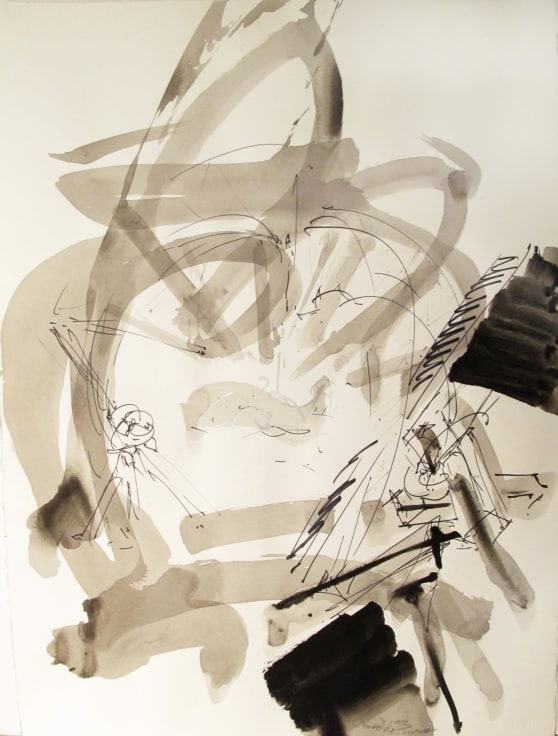 abstract drawing that looks like a study for the artist's sculptures