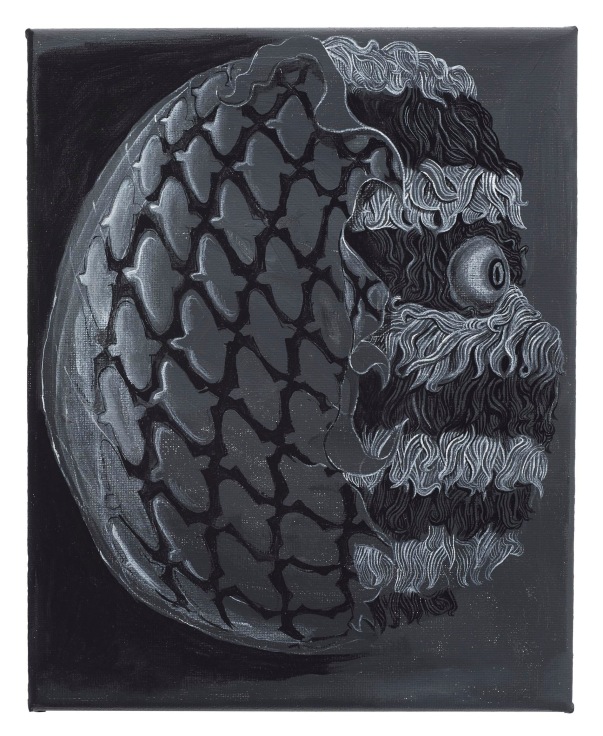 , TRENTON DOYLE HANCOCK, Head Tread,&nbsp;2015, acrylic on canvas, 10 x 8 in., 25.4 x 20.3 cm