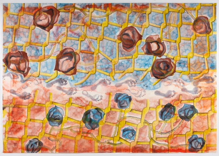 , FRANCESCO CLEMENTE First of the Three, 2011 Watercolor on paper 73 x 104 1/8 in. (185 .4 x 264.5 cm)