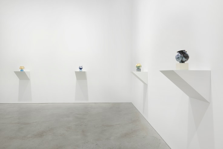 view of four small artworks