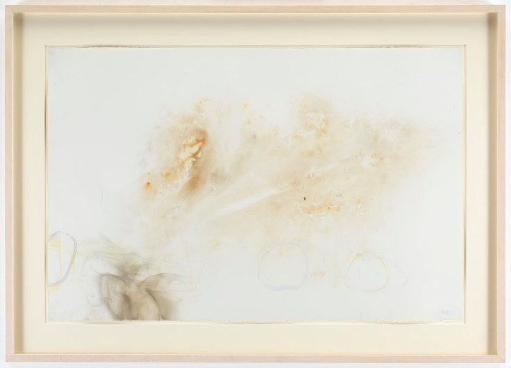 , JOHN CAGE&nbsp;River Rocks and Smoke, 4/12/90, #11,&nbsp;1990&nbsp;Watercolor on Waterford cold press 260 lb. paper prepared with fire and smoke&nbsp;26 1/2 x 39 1/2 in. (67.3 x 100.3 cm)