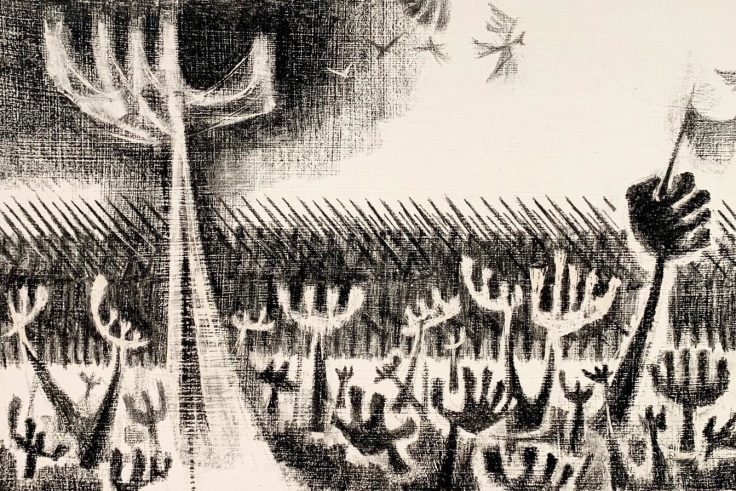 Untitled drawing from Si Lewen's The Parade, c. 1950