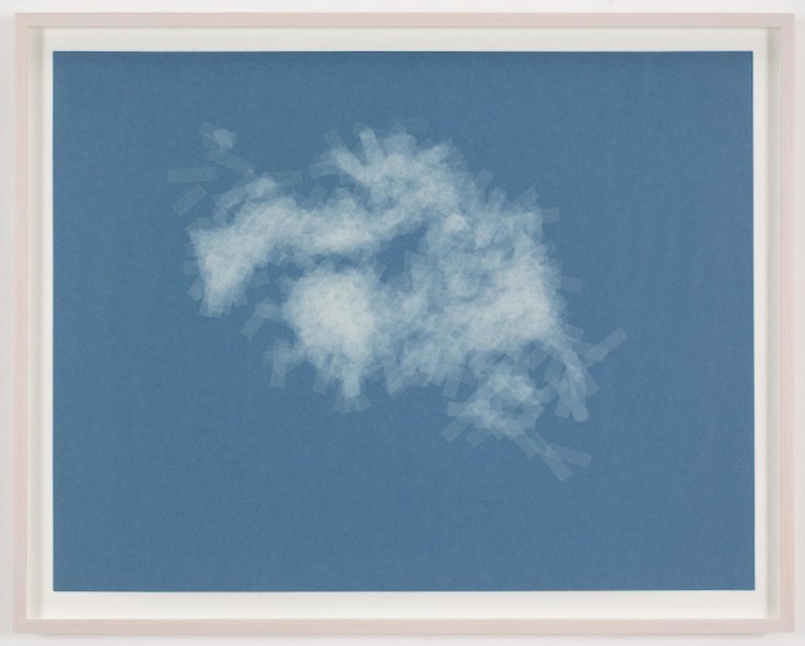 , SPENCER FINCH, Cloud (cumulus fractus, Sweden), 2014, Scotch tape on paper, 19 3/4 x 25 1/2 in. (sheet) 21 5/8 x 27 1/2 in. (framed)