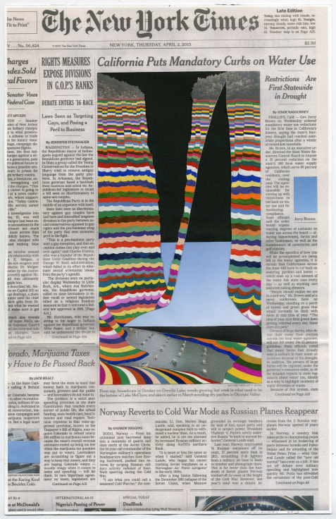 , FRED TOMASELLI, Apr. 2, 2015, 2016, collage and gouache on watercolor
