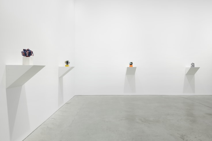 view of four small artworks