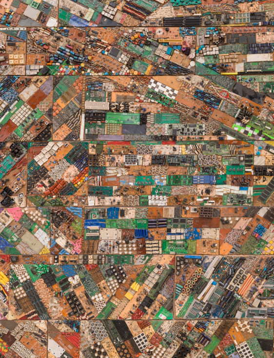 close up of electronic components