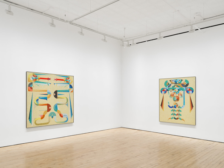 Installation view, Eamon Ore-Giron,&nbsp;Conversations with Snakes, Birds, and Stars,&nbsp;James Cohan, New York, NY, November 7 - December 20, 2025