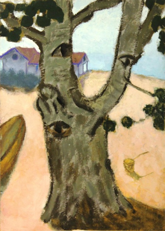 tree with a building in the background