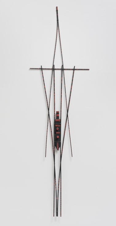 LEE MULLICAN Untitled, c. 1950 -55 Twigs, string, and feathers