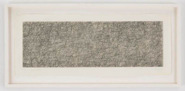 , JOHN CAGE&nbsp;R3 (Where R = Ryoanji),&nbsp;1983&nbsp;Drypoint, Set of 2&nbsp;Each: 9 1/4 x 23 1/4 in. (23.5 x 59 cm)&nbsp;Edition of 25
