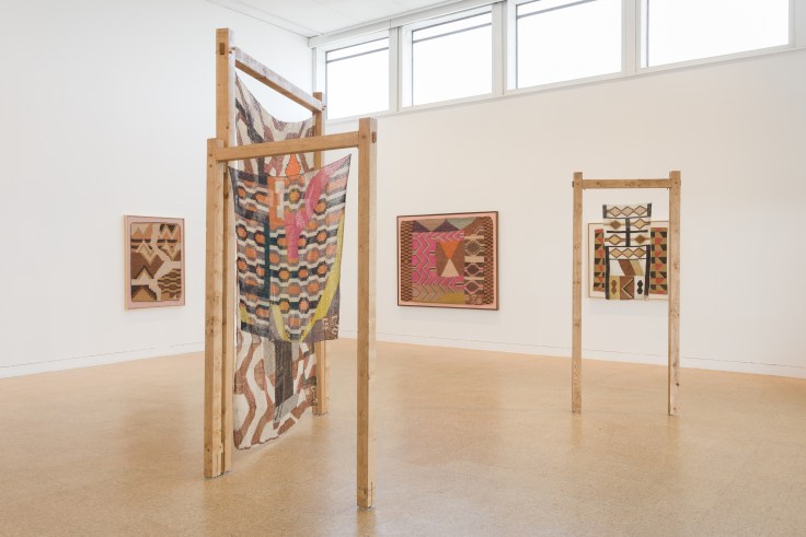 Installation view, Claudia Alarc&oacute;n &amp;amp; Sil&auml;t: Tayhin, De La Warr Pavilion, Bexhill-on-Sea, UK, June 14 - September 14, 2025. Photo by Rob Harris.