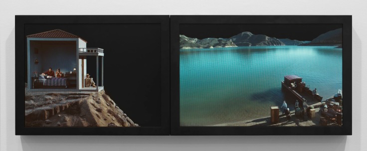 BILL VIOLAStudy for the Voyage2002Color video diptych on two LCD flat panelsmounted on wall15 x 42 1/2 in.38.1 x 108 cmDuration: 30:00 minEdition 3 of 5