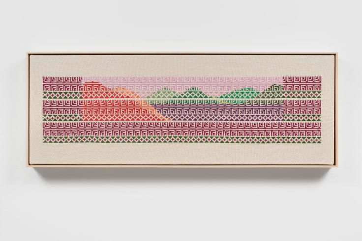 embroidered minimalist landscape